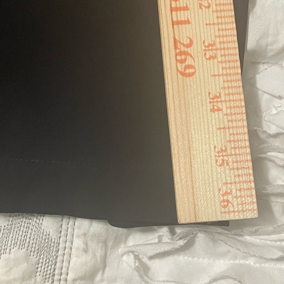 Charcoal gray pinstripe pencil skirt maxi with black side panels and border. - Picture 6 of 14